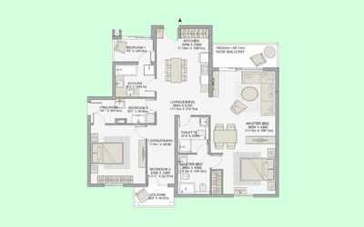 Eldeco 7 Peaks 3 BHK Floor Plan Omicron 1A Greater Noida